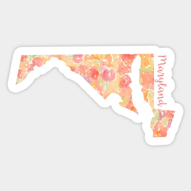 Maryland Watercolor Flowers Sticker by SW Design